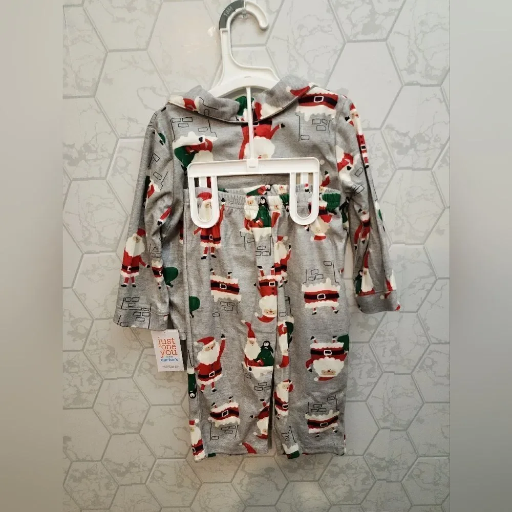 NWT Christmas Boy's Button down Pajamas Set